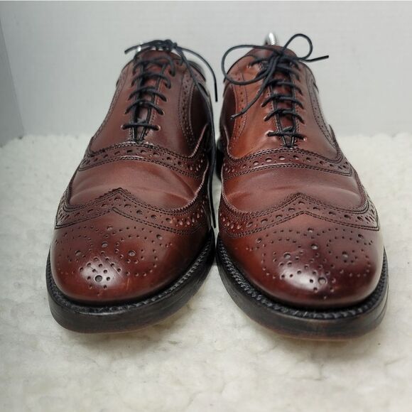 Allen Edmonds Cambridge Mens Shell Cordovan Shoes Size 9 Brown Wingtip Leather - Picture 2 of 11